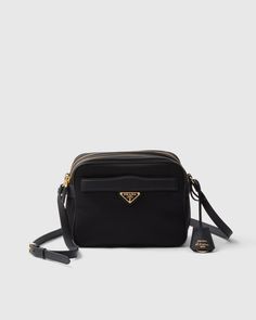 Black Prada Re-edition 1978 Re-nylon And Saffiano Leather Mini Shoulder Bag | PRADA Re Edition Prada, Prada Re Edition, Bag Prada, Ballerina Slippers, Messenger Bag Backpack, Mens Travel Bag, Leather Keyring, Triangle Logo, Lacing Sneakers