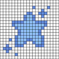 a blue and white cross - stitch pattern with squares in the shape of a heart