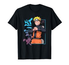 a black shirt with the image of naruto on it