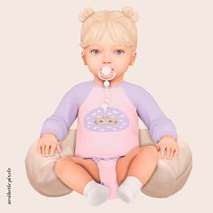 a sims 4 infant wearing custom content clothing for a cc lookbook Fast Dinner, Sims 4 Mm Cc, Infant Clothes