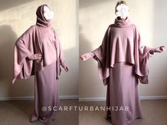 Stylish and comfortable suit blush pink color included asymmetrical tunic with attached head scarf and maxi skirt. The tunic length longer at back side and shorter at front. The cuff included finger hole that’s so comfortable for cold season! Attention only hand wash and use cold water!!!If you need underscarf you can order it here https://www.etsy.com/listing/455726850/underhijab-hijab-cover-underscarfhijab?ref=shop_home_active_5&frs=1Khimar is free size, skirt will be sewing according your siz Long Sleeve Pink Khimar For Eid, Modest Long Pink Abaya, Suit With Skirt, Wedding Dress Material, Blush Pink Color, Muslim Dress, Cold Season, Loose Tops, Tunic Length