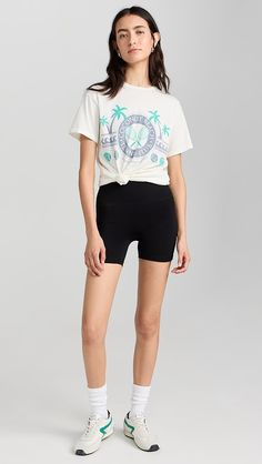 Original Retro Brand Coconut Beach Tennis Club Tee | Shopbop Beach Tops With Built-in Shorts And Short Sleeves, Cotton Activewear With Built-in Shorts And Short Sleeve, Relaxed Fit Sports Top, Casual Short Sleeve Summer Activewear, Casual Short Tops For Beach Season, Summer Activewear With Letter Print And Short Sleeves, Summer Short Sleeve Activewear With Letter Print, Casual Black Activewear For Vacation, Athleisure Short Sleeve Beach Tops