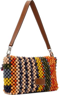 Hand-beaded mesh shoulder bag in multicolor. · Detachable buffed leather shoulder strap · Logo patch at back face · Press-stud flap · Zip pocket at interior · Full satin lining · H7 x W11 x D2 Supplier color: Multi bayadere Multicolor Crossbody Shoulder Bag For Evening, Multicolor Beaded Crossbody Shoulder Bag, Multicolor Beaded Shoulder Bag, Multicolor Clutch Shoulder Bag With Detachable Strap, Multicolor Shoulder Bag With Detachable Handle As Fashion Accessory, Multicolor Evening Shoulder Bag With Removable Pouch, Travel Multicolor Beaded Shoulder Bag, Evening Multicolor Shoulder Bag With Adjustable Strap, Multicolor Rectangular Flap Bag With Detachable Strap