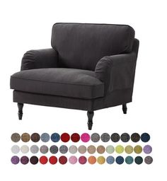 an image of a chair with different colors on the back and side, all in various sizes