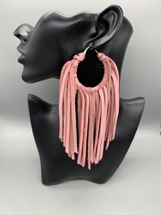 Genuine Cow Leather Fringe Earring Diy Earrings Pearl, Fringe Hoop Earrings, Leather Fringe Earrings, Fringe Earring, Fabric Earrings, Leather Fringe, Fabric Jewelry, Fringe Earrings, Jewelry Earrings Hoops