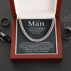 Give your man a timeless necklace that shows off their strength and style! Our Cuban Link Chain Necklace is the perfect gift for any occasion and is a staple accessory for all wardrobes. Available in polished stainless steel or 14K yellow gold over stainless steel, you can be sure this wonderfully weighted necklace will be a favorite piece they will wear day after day. Your piece is lovingly packaged in a complimentary soft touch box for easy gifting. Elevate your presentation by upgrading to th Son Birthday, Cuban Link Chain Necklaces, Mother Son, Classic Necklace, My Man, I Love You Forever, Son Gift, Link Chain Necklace, Sons Birthday