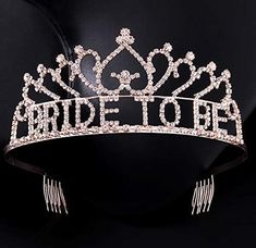 LIMITED TIME OFFER Free Shipping anywhere in USA No handling fee what you see is what you pay Ships in 1-2 days BUY NOW Women's Bride to Be Crown Tiara and Bride to Be Sash Crystal Rhinestone Tiara Headband for Wedding Bridal Shower(Rose Gold) Materials of Bride to be crown and sash: Consist of alloy, rhinestone and satin fabric. Size: Approximately 2.2 inches in height, 4.7 inches in diameter. One fits most since it could be bent gently. Style: Decorated with sparkling crystal, you will be prin Bride To Be Crown, Bachelorette Tiara, Bridal Shower Rose Gold, Headband For Wedding, Bride To Be Balloons, Tiara Headband, Bride To Be Sash, Shower Rose, Women Bride