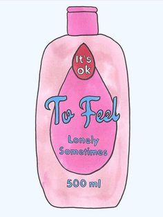 it's ok to feel lanky sometimes 500ml bottle with pink liquid on top