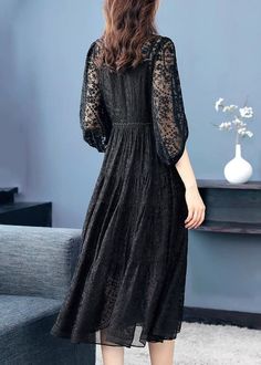 New Black Embroideried Nail Bead Lace Long Dress Half SleeveFabric: LaceSize & Fit: Fit: This garment fits true to size.Length: Size XL measures 46.8"from shoulder to hemBust: Great for any cup size. Waist: Loose Fit. Comfortable room throughout midsection.Hip: Loose Fit - room for hips. Hand Wash Cold. Dress Half Sleeve, Lace Long Dress, Bead Lace, Half Sleeve Dresses, Lace Dress Long, Comfortable Room, Cup Size, Beaded Lace, Half Sleeve