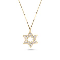 The Star of David was created to protect you in every way and symbolizes God's power and protection. Meanwhile, a touch of elegance will not go unnoticed. Love your loved ones any day with a small 14K gold Star of David necklace. DETAIL * Made to order. * 100% 14K Solid Gold * Gold Color Selection: Yellow Gold, Rose Gold, White Gold * Pendant Lamp Height: 15 mm / 0.59 inch * Pendant Width: 12 mm / 0.47 inch * Length: 14", 16", 18", 20" (I have a little note in the photos that may help you.) * Ready to Ship in 1-3 Business Days * 100% sourced from the USA * Free Express International Shipping * Free returns within 14 days from order date A B O U T ∙ U S * All customization is done by hand. Because it's better this way. * 100% Ethically Sourced, USA raw materials * Our beautiful packaging wa 14k White Gold Star Of David Necklace, Sterling Silver Star Of David Fine Jewelry Necklace, White Gold Star Of David Spiritual Jewelry, Spiritual White Gold Star Of David Jewelry, Spiritual Yellow Gold Necklace With Star Charm, 14k Gold Silver Star Of David Necklace, Spiritual 14k Gold Star Of David Jewelry, Spiritual Star Of David White Gold Jewelry, Silver Star Of David Necklace In 14k Gold