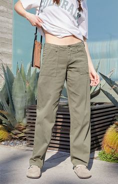 Olive Low Rise Utility Pants Relaxed Fit Mid-rise Wide Leg Pants With Hip Pockets, Cotton Mid-rise Parachute Pants With Pockets, Fall Mid-rise Relaxed Fit Cargo Pants, Mid-rise Relaxed Fit Cargo Pants For Fall, Mid-rise Wide Leg Pants With Pockets And Relaxed Fit, Casual Straight Leg Cargo Pants With Welt Pockets, Relaxed Fit Mid-rise Wide Leg Pants With Patch Pockets, Casual Straight Leg Cargo Chinos, Mid-rise Relaxed Fit Work Pants