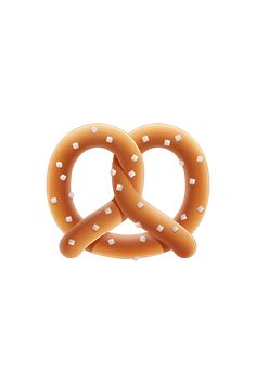 two pretzels with white dots on them are in the shape of a heart