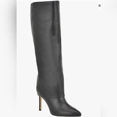 Nine West Women's Radish Knee High Boot, Black Size 42 Eur, 8-8 1/2 3.39" Heel Height Brand New High Heel Boots For Work, Black Snip Toe Heeled Boots For Formal Occasions, Classic Black Knee-high Heels, Black Pointed Toe Boots For Formal Occasions, Black Snip Toe Heels For Work, Chic Closed Toe Workwear Boots, Chic Closed Toe Boots For Work, Formal Black Heeled Boots With 4-inch Heel, Sleek Black Boots For Workwear