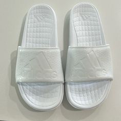 Nwot, Adidas, White Slides, Unisex, Men’s 8, Never Worn, Excellent Condition. Adidas White Sporty Slides, White Comfortable Adidas Slides, White Slip-resistant Slides With Round Toe, White Adidas Slides With Synthetic Material, White Adidas Slip-on Flip Flops, White Synthetic Adidas Slides, White Adidas Synthetic Slides, White Non-slip Adidas Slides, Adidas Synthetic Slip-on Slides