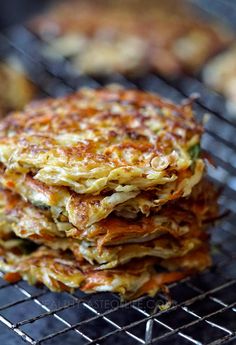 some food that is sitting on a grill