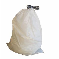 a white trash bag on a white background