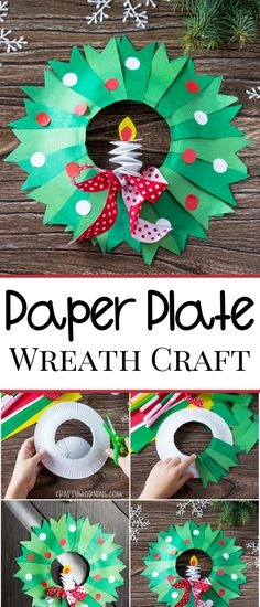 paper plate wreath craft with instructions to make it