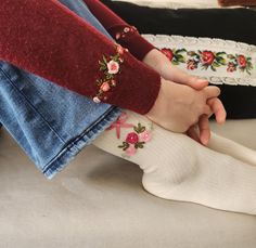 Add elegance to your style with these colorful patterned socks designed specifically for women and decorated with special embroidered details. Each sock features a charming floral pattern that adds elegance and elegance to your ensemble. Vibrant colors and delicate floral embroidery make these socks truly unique and eye-catching. Meticulously handcrafted, I personally process each sock to ensure the highest quality. Not only do these socks make a fashion statement, they're also incredibly soft, Embroidered Socks, Embroidery Hearts, Heart Socks, Unique Socks, Women's Socks, Socks For Women, Patterned Socks, Designer Socks, Casual Socks