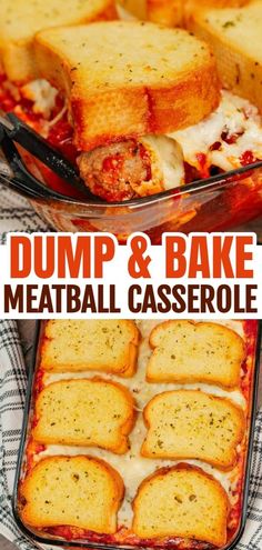 dump and bake meatball casserole is an easy dinner recipe that's ready in under 30 minutes