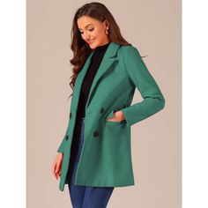 The long trench coat is shaped in a classic double-breasted cut. This soft, elegant coat with a tie around the waist detail is a classic look and will keep you warm in the cool weather. Whether you want to dress up your look or just stay warm in casual winter, it is a better choice for you. The self-tie belt style is flattering and fits more different body shapes. Spring Double-breasted Wool Coat, Double-breasted Wool Coat For Office, Long Solid Color Pea Coat For Office, Solid Double-breasted Long Pea Coat, Double-breasted Long Pea Coat, Double-breasted Wool Coat With Notch Lapel, Solid Color Long Pea Coat With Double-breasted Button, Wool Coat With Double-breasted Button And Notch Lapel, Solid Double-breasted Pea Coat For Office