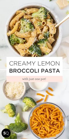 creamy lemon broccoli pasta with just one pot is an easy and delicious meal