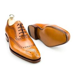 Brown Oxfords Men, Honey Color, Leather Formal Shoes, Brown Oxfords, Leather Brogues, Wooden Heel, Leather Shoes Men, Up Shoes, Stylish Shoes