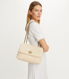 Kira Chevron Convertible Shoulder Bag: Women's Designer Shoulder Bags | Tory Burch Tory Burch Kira Chevron Bag, Kira Chevron Convertible Shoulder Bag, Shoulder Guard, Tory Burch Kira Chevron, Kira Chevron, Tory Burch Kira, Womens Designer Handbags, Leather Roll, Designer Shoulder Bags