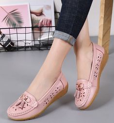 Sweet Night Women's Loafer Shoes | Ultrasellershoes.com – Ultra Seller Shoes Best Loafers, Casual Shoes Women Flats, Moccasins Shoes, Casual Flat Shoes, Leather Flat Shoes, Ballerina Shoes, Genuine Leather Shoes, Pink Shoes, Shoes With Jeans