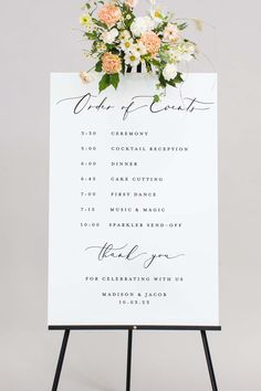 Order Of Events Sign Wedding Lily Roe Co. Wedding Sign Timeline, Birthday Party Order Of Events, Order Of Events Wedding Sign, Mirror Signs, Order Of Events Wedding, Wedding Timeline Sign, Order Of Events Sign, Order Of Wedding Ceremony, Wedding Order Of Events