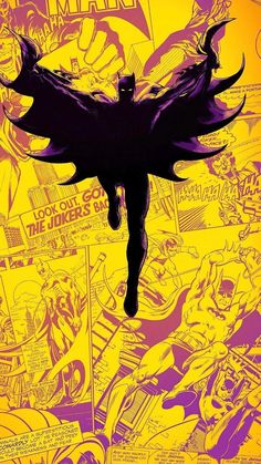 the batman movie poster is shown in purple and yellow