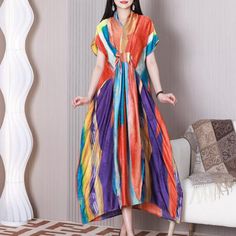 Comfortable, One of Kind. Maxi Dresses online shop,|Summer|Hand Wash|Random Pattern|One Size|Orange|Colorblock|Ribbon|Stand Collar|Silk Blend|Ankle-Length|Short Sleeve|Elegant Maxi Dresses Online, Dresses To Make, Front Knot Dress, Random Pattern, Knot Dress, Maxi Dress Online, Summer Maxi, Dress Summer, Swing Dress