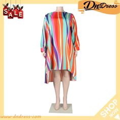 Sexy Slim Colorful Stripes Plus Size Dress Trendy Multicolor Midi Dress For Party, Trendy Multicolor Midi Party Dress, Trendy Colorful Dress With Vibrant Print, Fall Multicolor Dress With Vibrant Print, Trendy Multicolor Maxi Dress, Multicolor Dresses With Vibrant Print For Fall, Casual Multicolor Print Midi Dress For Party, Trendy Multicolor Midi Dress For Spring, Colorful Spring Party Midi Dress