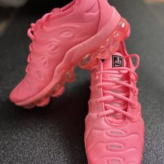 This Offering Of The Nike Air Vapormax Plus Features A Full Pink Bubblegum Neoprene Upper With Matching Plastic Overlays, Heel Overlays, Rear Pull Tabs, Laces, And Midsole. Black Branding On The Lateral Mini Swoosh, Tongue, And Insole With Its Signature Tn-Branding On The Heels Atop A Pink Translucent Vapormax Sole Unit Completes The Design. Color: Bubblegum/Pink Style:Dm8337-600 Pink Nike Air Max Casual Sports Shoes, Casual Pink Nike Air Max For Sports, Pink Nike Air Max For Light Sports, Sporty Pink Nike Air Max For Light Sports, Casual Pink Nike Air Max With Round Toe, Pink Nike Air Max For Running, Pink Nike Air Max With Air Cushioning, Pink Nike Air Max Running Shoes With Round Toe, Sporty Pink Nike Air Max Sneakers