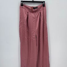 Brand New Dusky Pink Color High Rise Side Pockets Zip Back Fastening Wide Leg Waist 14'' Inseam 34'' Solid Color Wide Leg Pantsuit With Pockets, Solid Wide Leg Pantsuit With Pockets, Solid Color Wide-leg Pantsuit With Pockets, Solid Wide-leg Pantsuit With Pockets, Long Pants Jumpsuits And Rompers With Pockets, High Waist Solid Pantsuit With Pockets, Spring Workwear Jumpsuits And Rompers With Long Pants, Solid High-waisted Pantsuit With Pockets, Casual Full Length Pantsuit For Summer