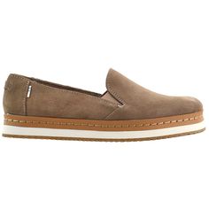 Palma Leather Wrap Slip On Shoes 10014284 Product Details Suede upper Slip on entry Dual goring for easy on/off Leather wrapped EVA midsole Rubber outsole A casual suede slip-on with a little extra height, featuring a platform sole with a leather wrapped EVA midsole. The Palma is the ideal slip-on that combines comfort and functionality, and gives you the calm and casual look you're going for! Additional Details Color: Beige Occasion: Casual Gender: Womens Age: Adult Brand: TOMS Beige Flats, Suede Fashion, The Calm, High Quality Shoes, Womens Toms, Casual Flats, Leather Wraps, On Shoes, Slip On Shoes