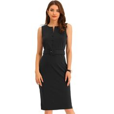 Elevate your style in this sheath dress made of soft fabric. V-neck and bodycon fit lead into a midi-length silhouette for a truly elegant and textured look. Pair it with high heels for a fascinating, charming, and glamorous figure. Stylish and you can match it with jackets or blazers. Suitable for spring/summer and for many occasions, such as Work, Office, Coffee Shop, Daily, Date, Weekend, etc. Award Ceremony Outfit Professional, Professional Dresses For Work, Corporate Outfit, Classic Feminine Style, Elegant Bodycon Dress, Corporate Outfits, Office Coffee, Casual Work Outfit, Midi Sheath Dress