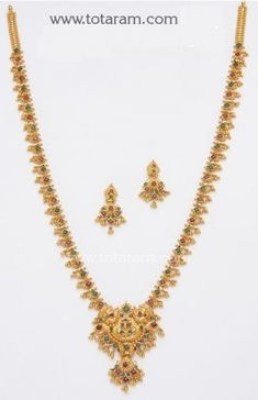 22K Gold Ruby Necklace & Drop Earrings set - 235-GS467 in 57.000 Grams Gold Ruby Necklace, Indian Gold Jewelry, Gold Earrings Indian, Gold Earrings Wedding, 22k Gold Jewelry, Gold Jewelry Simple Necklace, Gold Necklace Indian Bridal Jewelry, Gold Jewelry Stores, Gold Pendant Jewelry