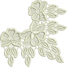 an embroidered lace with leaves on it