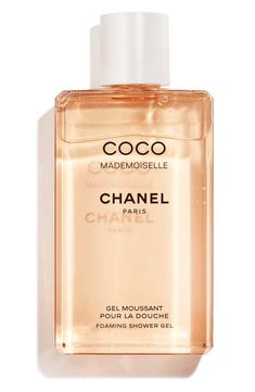 Free shipping and returns on CHANEL COCO MADEMOISELLE Foaming Shower Gel at Nordstrom.com. What it is: A moisturizing cleansing gel that produces a rich, creamy foam that cleanses skin and leaves it delicately fragranced.Fragrance story: This irresistibly sexy fragrance is a modern composition with a strong yet surprisingly fresh character. Sparks of fresh and vibrant orange immediately awaken the senses. A clear and sensual heart reveals the transpa Luxury Body Wash, Chanel Fragrance, Coco Chanel Mademoiselle, Coco Mademoiselle, Cleansing Gel, Floral Scent, Coco Chanel, Shower Gel, Body Wash