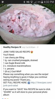 a recipe for pudding in a bowl on the grass with information about how to make it