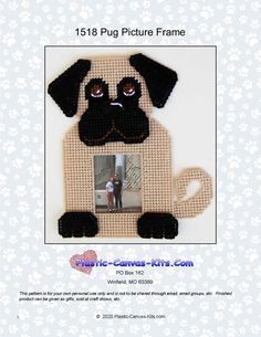 a pug dog is shown with a frame for it's own photo and paw prints