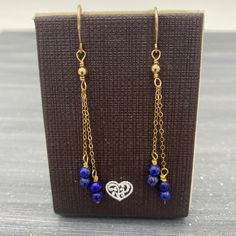 Lapis Lazuli Dangle Earring Blue Gemstone Long Earring Gold Filled Chain Earring Dainty Bead Earring September Birthstone Wedding Gift. - Etsy Gold Dangling Bead Earrings, Gold Dangling Bead Jewelry, Gold Dangle Jewelry With Beads, Gold Dangle Jewelry With Dangling Beads, 14k Gold Filled Drop Chandelier Earrings As Gift, Elegant Gold Lapis Lazuli Earrings, Gold Earrings With Dangling Beads For Gift, Elegant Lapis Lazuli Jewelry With Matching Earrings, Gold Sterling Silver Earrings With Dangling Beads