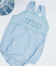 Adorable, soft and sweet heavy knit boutique quality sunsuit romper. Summer Blue Sleeveless Bubble Romper, Blue Sleeveless Summer Bubble Romper, Light Blue Cotton Bubble Romper For Summer, Blue Summer Bubble Romper For The Beach, Blue Summer Bubble Romper For Beach, Blue Onesie For Beach In Summer, Playful Blue Onesie For Summer, Playful Blue Summer Onesie, Blue Summer Bubble Romper For Playtime