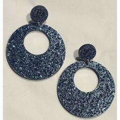 Our Laser Cut Earrings Are Made Of 1/8" Acrylic. They Are Made In Florence, Mississippi, Usa. Lightweight Blue Glitter Dangle Earrings, Blue Glitter Jewelry For Party, Laser Cut Earrings, Cut Earrings, Blue Glitter, Acrylic Earrings, Mississippi, Florence, Laser Cut