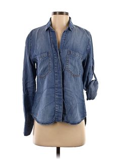 Cloth & Stone 3/4 Sleeve Button Down Shirt Size: X-Small Tops - used. 100% TENCEL | Cloth & Stone 3/4 Sleeve Button Down Shirt: Blue Tops - Size X-Small Small Tops, Button Downs, Button Down Shirt, Women Handbags, The 100, Womens Tops, Handbags, For Women, Stone