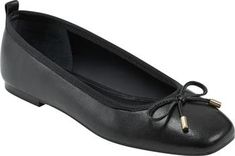 Marc Fisher LTD Ubet Ballet Flat (Women) | Nordstrom Elegant Bow Flats For Office, Chic Formal Ballet Flats With Bow, Elegant Office Flats With Bow, Feminine Leather Ballet Flats For Evening, Classic Ballet Flats With Bow For Office, Classic Bow Ballet Flats For Office, Chic Bow Flats For Work, Spring Formal Ballet Flats With Bow, Leather Ballet Flats With Bow For Office