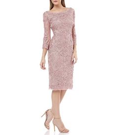 Women's Dresses & Gowns | Dillard's Casual Cocktail Dress, Mother Of The Groom Dresses, Chiffon Cocktail Dress, Groom Dresses, Cocktail Party Dress, Groom Dress, The Groom, Mother Of The Groom, Sheer Sleeves