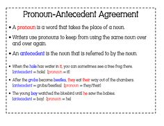 the pronoun - antecedent agreement between two people