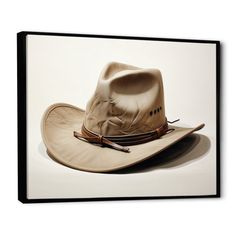 This beautiful "Cowboy Hat Minimalism Style VII" wall art is printed on premium quality cotton canvas using the finest fade-resistant ink Winston Porter Format: Black Floater Framed, Size: 12" H x 20" W x 1" D | Winston Porter Margrith Cowboy Hat Minimalism Style VII On Canvas Print 12.0 H x 20.0 W x 1.0 D in brownCanvas, Cotton in Black Floater Framed | 12" H x 20" W x 1" D | Wayfair Minimalism Style, Chapeau Cowboy, Style Minimaliste, Floater Frames, Cowboy Hat, Minimal Fashion, Pillow Art, Cowboy Hats, Cotton Canvas