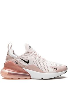 Air Max 270 sneakers from NIKE featuring light pink, white, panelled design, signature Swoosh logo detail, branded heel counter, mesh detailing, round toe, front lace-up fastening, rubber sole and signature Air Max sole. These styles are supplied by a premium sneaker marketplace. Stocking only the most sought-after footwear, they source and curate some of the most hard to find sneakers from around the world.. | Nike Air Max 270 sneakers Wallpaper Nike, Tenis Nike Air, Trendy Shoes Sneakers, Nike Shoes Girls, Preppy Shoes, Pretty Shoes Sneakers, Oxford Sneakers, All Nike Shoes, Shoe Wishlist